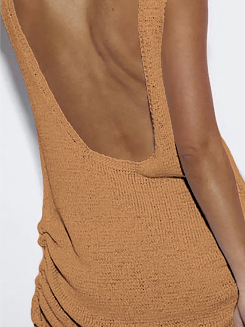 Sleeveless Knit/ crochet Scoop Back Tank Dress/Coverup  One size New